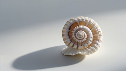 Spiral Seashell on Neutral Background