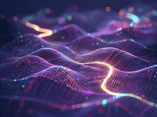 3d of abstract digital wave background. data technology concept. background