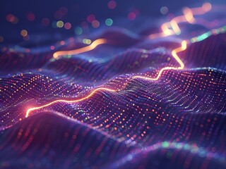 wave lines abstract background. futuristic technology concept. background with data flow. vector illustration.wave illustration.