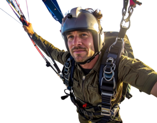 Paragliding Sports Action with Variable Wing PNG