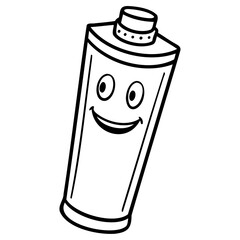 Cartoon toothpaste tube with a happy face, perfect for dental hygiene education, childrens books, or playful health campaigns