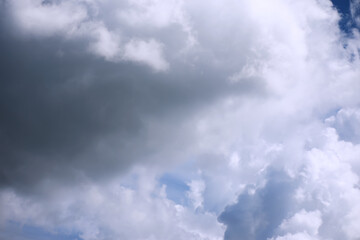 The sky is blue with clouds, beautiful by nature.