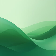 Abstract flowing green waves of light and shadow creating a serene and organic background with smooth gradients and organic shapes