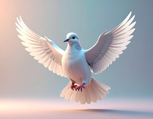 Fototapeta premium White dove in flight (1)
