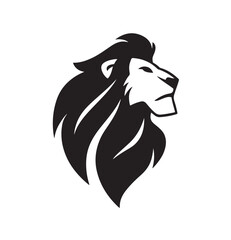 lion logo, black and white vector