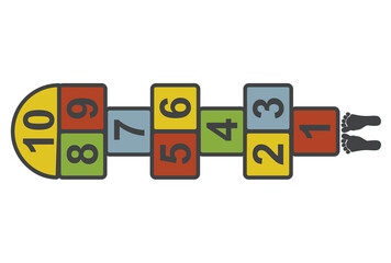 Kids jumping game. vector illustration