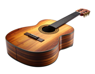 Classic Acoustic Guitar Isolated on White Background PNG