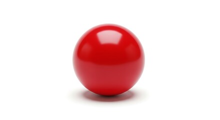 A single, glossy red sphere sits on a plain white background.