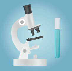 Microscope. Science concept. vector illustration