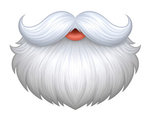 Cartoon Santa Beard with Clean Outlines, Cheerful Style, Isolated