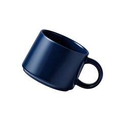 Stylish Navy Blue Coffee Mug Isolated on White Background, Generative AI