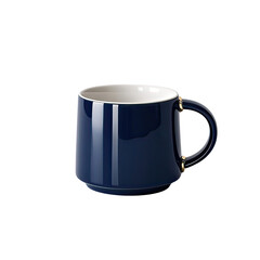Stylish Navy Blue Coffee Mug Isolated on White Background, Generative AI