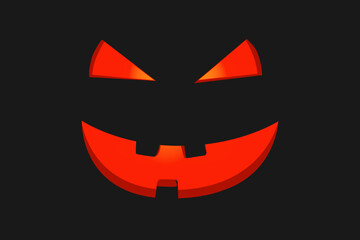 Angry pumpkin face. Halloween illustration