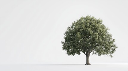 Obraz premium Single tree white background