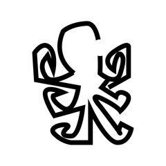 octopus sea animal outline icon