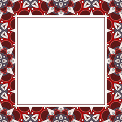 Oriental ornamental mosaic frame. Asian design for page decoration. Vector background