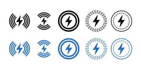 Wireless charging icon vector. technology and energy symbol. vector illustration. © MdNurul