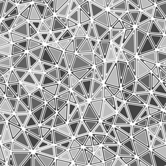 Geometric background. Rounded solid shapes in frames. Compact triangles size. Mono tone colored style. Repeatable pattern. Awesome vector tiles. Seamless vector illustration.