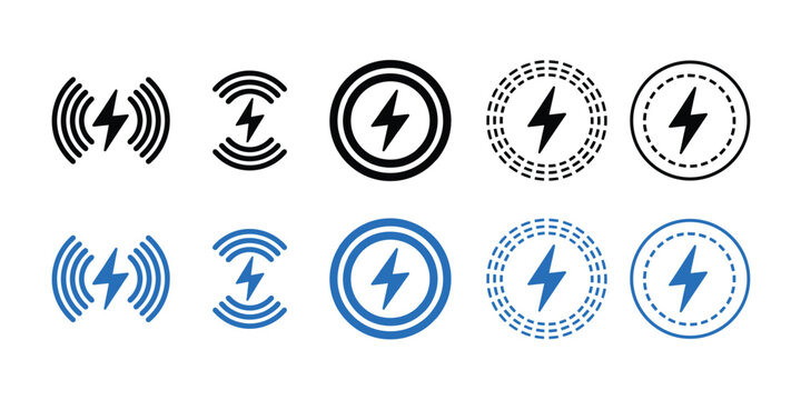 Wireless charging icon vector. technology and energy symbol. vector illustration.