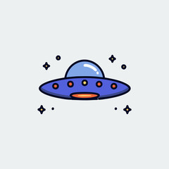 Flying Saucer Cartoon Vector Illustration