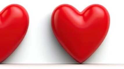 Three glossy red hearts on a white background - Powered by Adobe