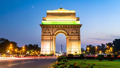 Obraz premium India Gate Night View Majestic Landmark.