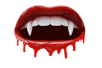 Glossy vampire lips with dripping red blood