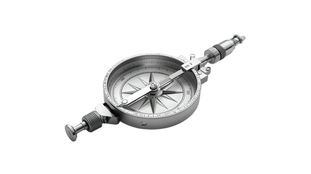 Metallic compass for drawing isolated on pure white background in modern stylish realistic design
 - Powered by Adobe