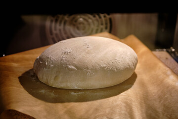 Homemade bread is baked in the oven