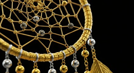 Golden dreamcatcher ornament