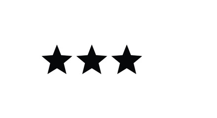 Three textured black stars symbolizing rating quality and excellence isolated on white vector