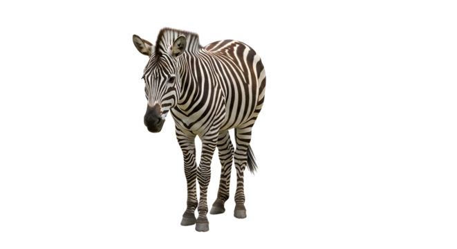 Zebra portrait in wildlife isolated PNG with Transparent Background
