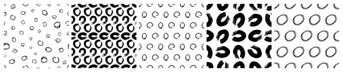 Set of seamless patterns with scribble smears