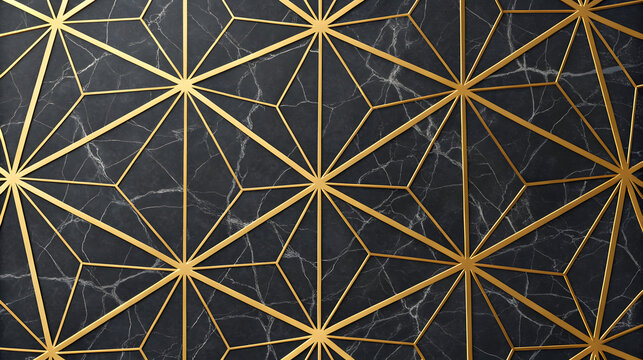 Gold geometric pattern on black marble texture image 10 - Powered by Adobe