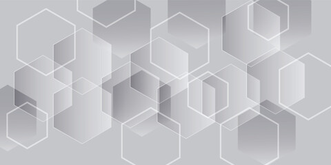 Abstract white and grey hexagons background. modern Vector illustration eps 10