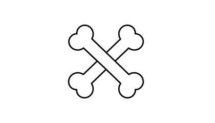 Simple black outline of crossed bones