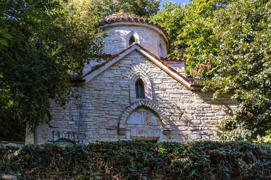 Exterior of Stella Maris chapel in Palace park and Botanic garden in Balchik city, Bulgaria