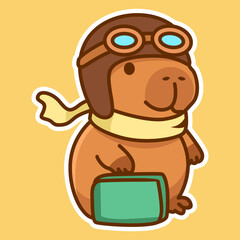 Cute Capybara Stickers Adventurous Rodents in Various Outfits