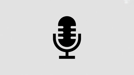 Microphone icon vector illustration for podcasting audio recording and voice over studio equipment design