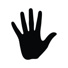 Fototapeta premium Black hand silhouette, representing a high five on white background.