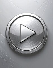 Play button, metallic, abstract