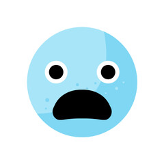 scared emoji - flat vector icon