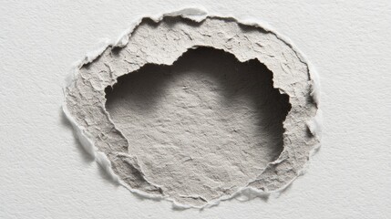 Torn Paper Revealing Texture Underneath in a Close-Up View Highlighting Layers and Edges of the Ripped Surface