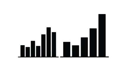 Upward trend bar chart showing growth and success in business and finance data analysis vector
