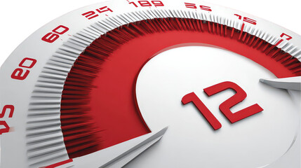 Closeup Digital Speedometer Showing 12