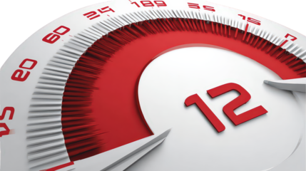 Closeup Digital Speedometer Showing 12