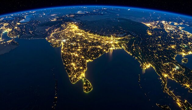 India nighttime city lights