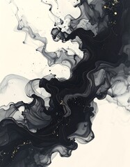 Abstract ink wash art