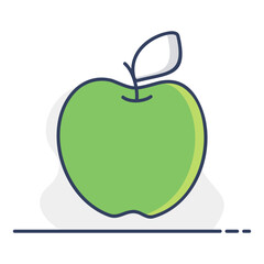 Autumn Harvest Red Apple Vector Icon