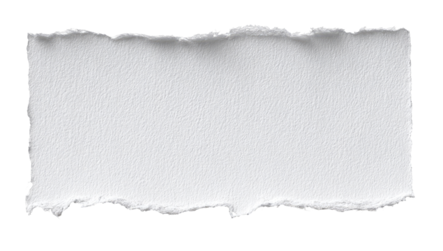 Ripped white rectangular paper